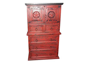 Image for Red Scraped Chest w/Star
