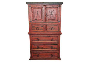 Image for Red Scraped Mansion Chest