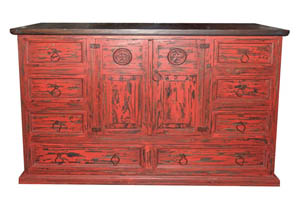 Image for Red Scraped Dresser w/Star