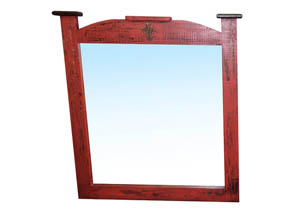 Image for Red Scraped Mirror w/Cross