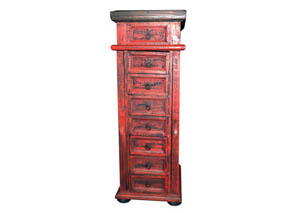 Image for Red Jewelry Chest w/Side Door