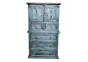 Image for Turquoise Scraped Mansion Chest