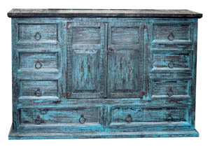 Image for Turquoise Scraped Mansion Dresser