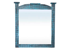 Image for Turquoise Scraped Mansion Mirror