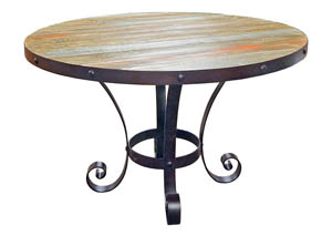 Image for Multicolor 48' Round Wood & Iron Table