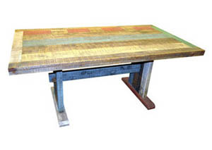 Image for Multicolored 6' Reclaimed Wood Dining Table