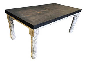 Image for White Scraped 6' Dining Table w/Star