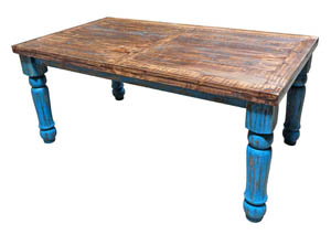 Image for Turquoise Scraped 6' Dining Table