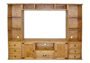 Image for Small Flat Screen 4 Piece Wall Unit