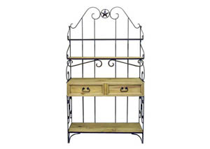 Image for Wrought Iron Baker's Rack w/2 Drawers