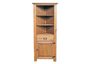 Corner 3 Shelf Bookcase w/1 Door & 1 Drawer