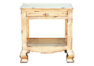 Image for Heirloom Distressed Cream End Table