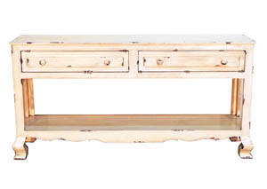 Image for Heirloom Distressed Cream Sofa w/2 Drawers