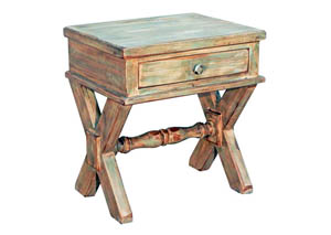 Image for Mint Cross Leg End Table w/Drawer