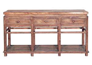 Image for Misty Gray/Brown Sofa Table w/3 Drawers