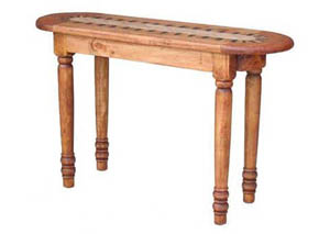 Image for Round Marble-Inlay Sofa Table