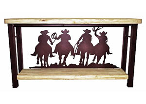 Image for Cowboys Sofa Table w/Iron Accents & Shelf