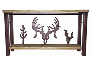 Image for Trophy Hunter Sofa Table w/Iron Accents & Shelf