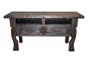 Image for Dark LV Yugo Console Sofa Table w/2 Drawers & Concho Accents