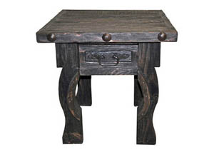 Image for Dark LV Yugo End Table w/Drawer & Concho Accents