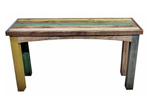 Image for Painted Reclaimed Multicolor Slat Sofa Table