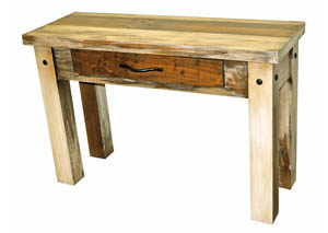 Image for Slatted Wood Sofa Table