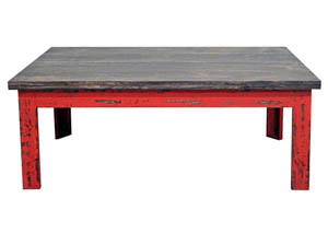 Image for Red Scrape Rectangle Cocktail Table