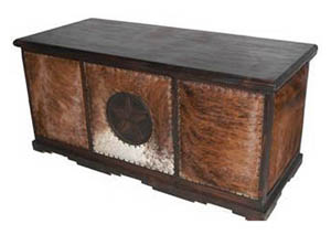 Image for Dark Cowhide Executive Desk w/Star No Rope