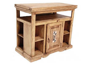 Image for DVD Swivel Top TV Stand w/Marble-Inlay Door & Storage Shelves