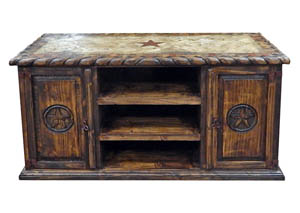Image for Medium Rope TV Stand w/Marble Top & Star