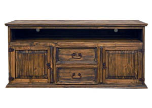 Image for 60" Medium Wax Rough Cut 2 Door 2 Drawer TV Stand