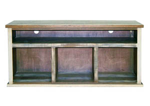 Image for 60" Slatted Pine TV Stand w/Storage