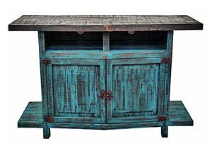 Image for Turquoise 55" Scraped TV Stand