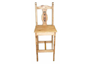 Image for 26" Wood Seat Barstool w/Milan Marble-Inlay