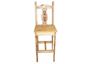 Image for 30" Wood Seat Barstool w/Milan Marble-Inlay