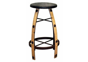 Image for 26" Iron & Natural Wood Barstool