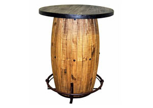 Image for Natural Barrel Bar w/Iron Footrest & Concho Accents