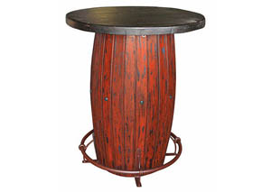 Image for Red Scrape Barrel Bar w/Iron Footrest