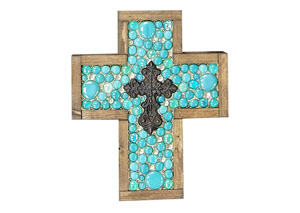 Small Turquoise Jeweled Cross