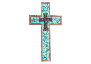 Turquoise Jeweled Large Cross