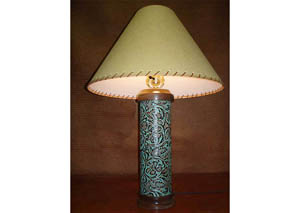 Image for Turquoise Leather Table Lamp