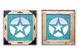 Medium Turquoise Star Mirror