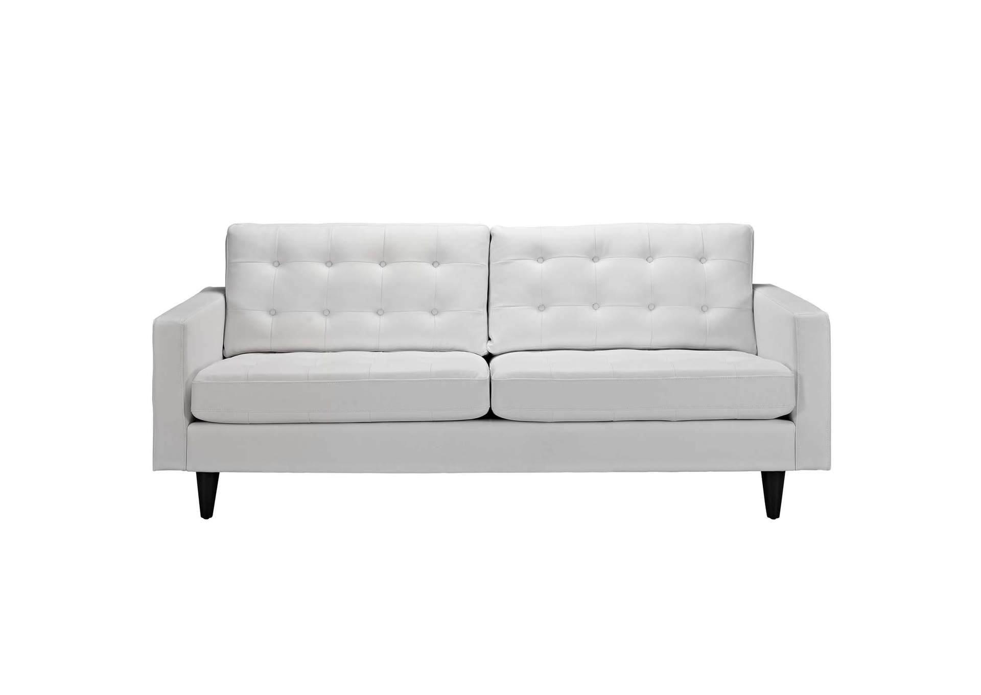 White Empress Bonded Leather Sofa,Modway