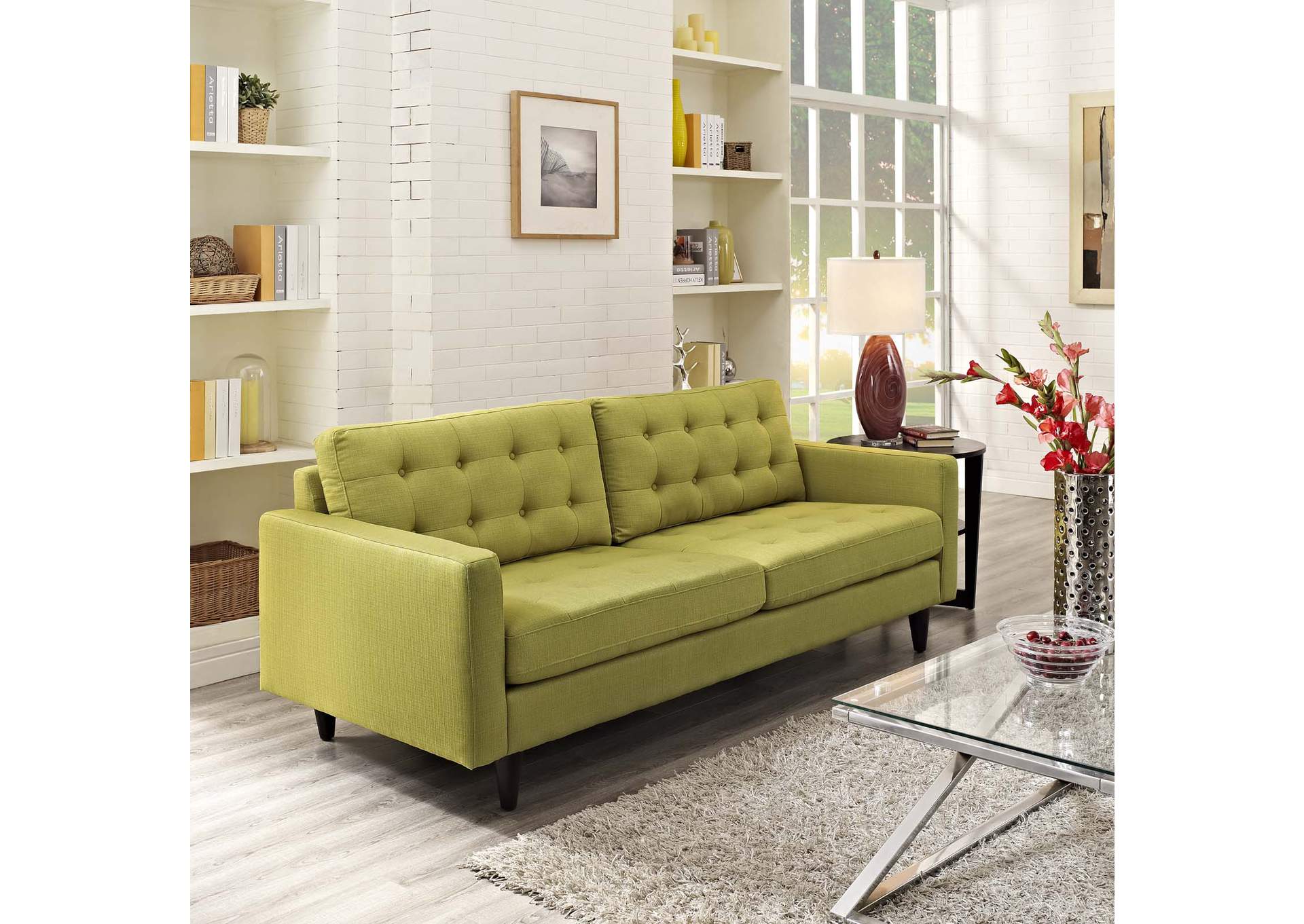 Wheatgrass Empress Upholstered Fabric Sofa,Modway