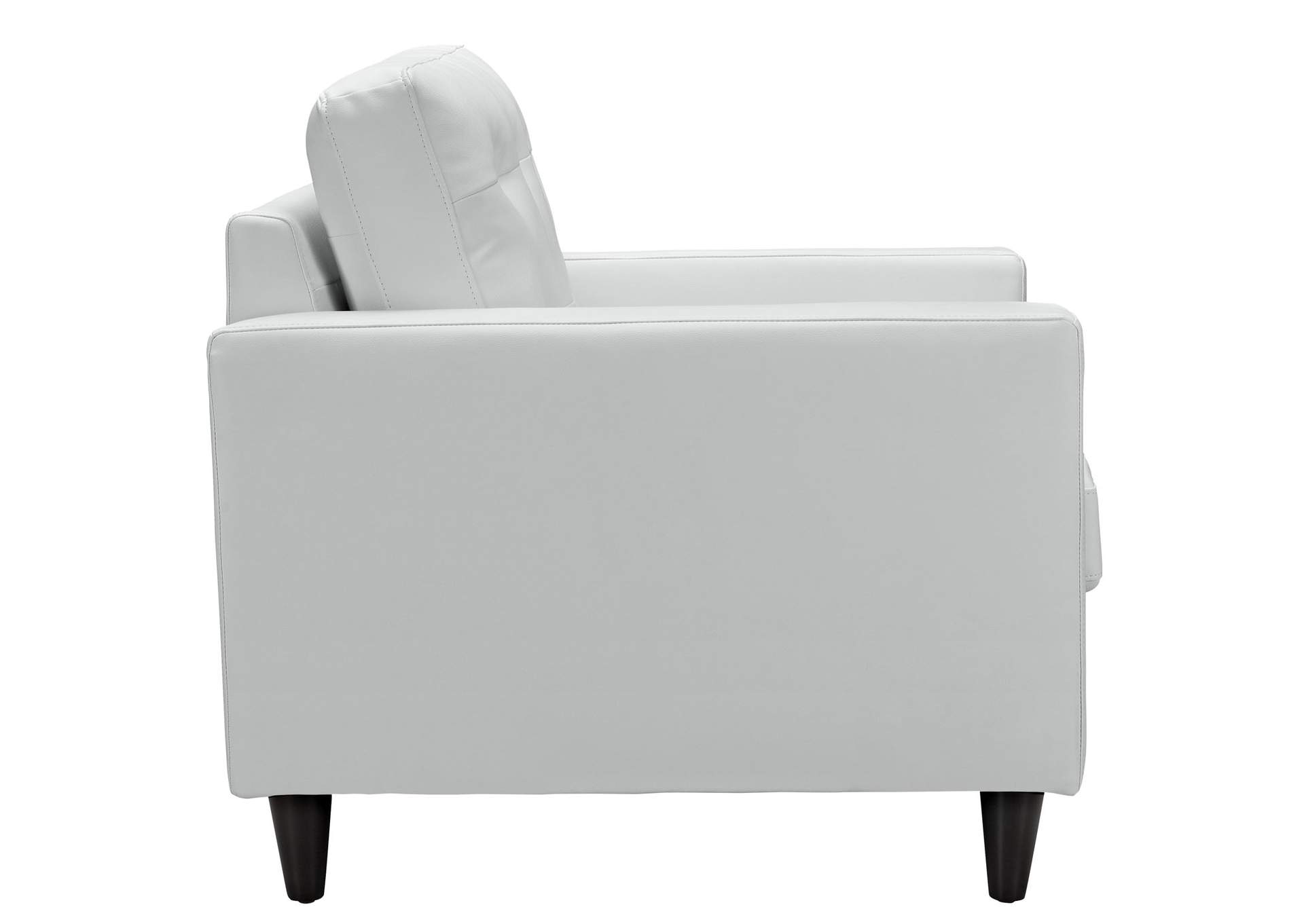 White Empress Bonded Leather Arm Chair,Modway