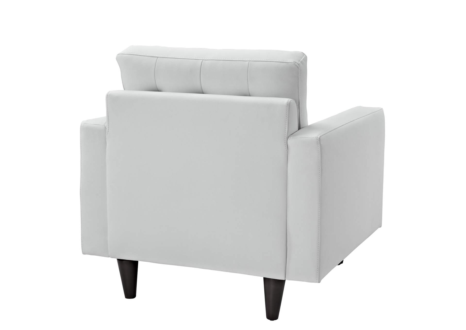 White Empress Bonded Leather Arm Chair,Modway