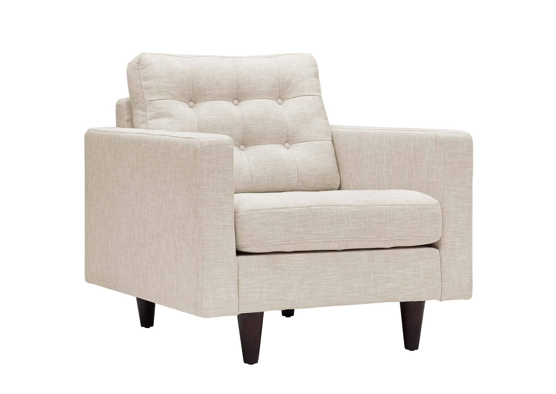 Beige Empress Upholstered Fabric Arm Chair,Modway