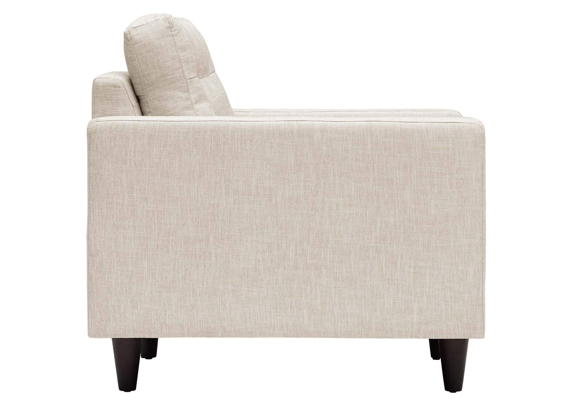 Beige Empress Upholstered Fabric Arm Chair,Modway