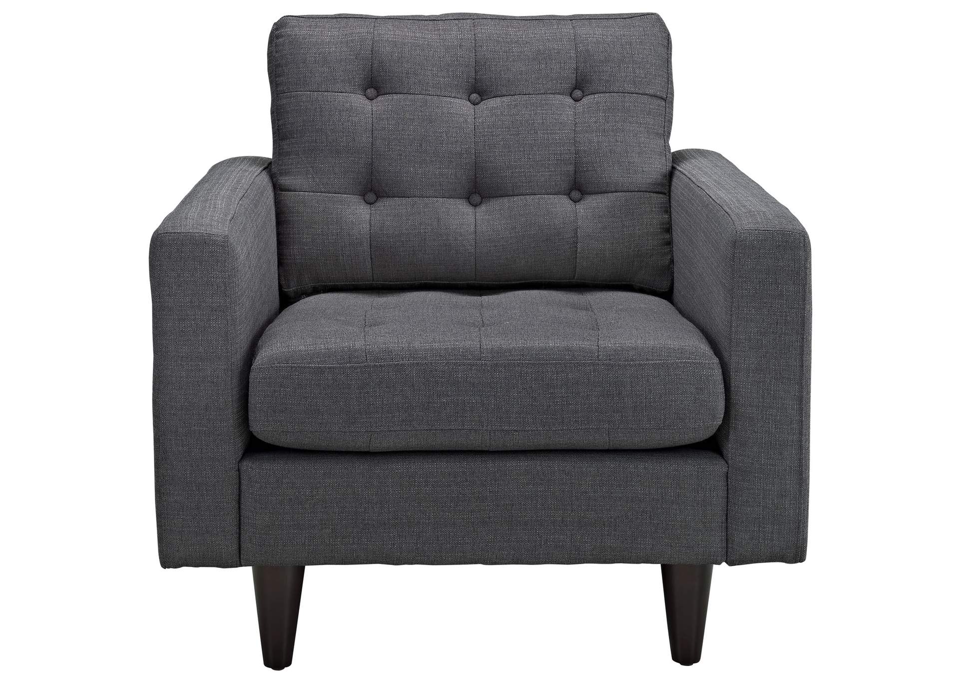 Gray Empress Upholstered Fabric Arm Chair,Modway