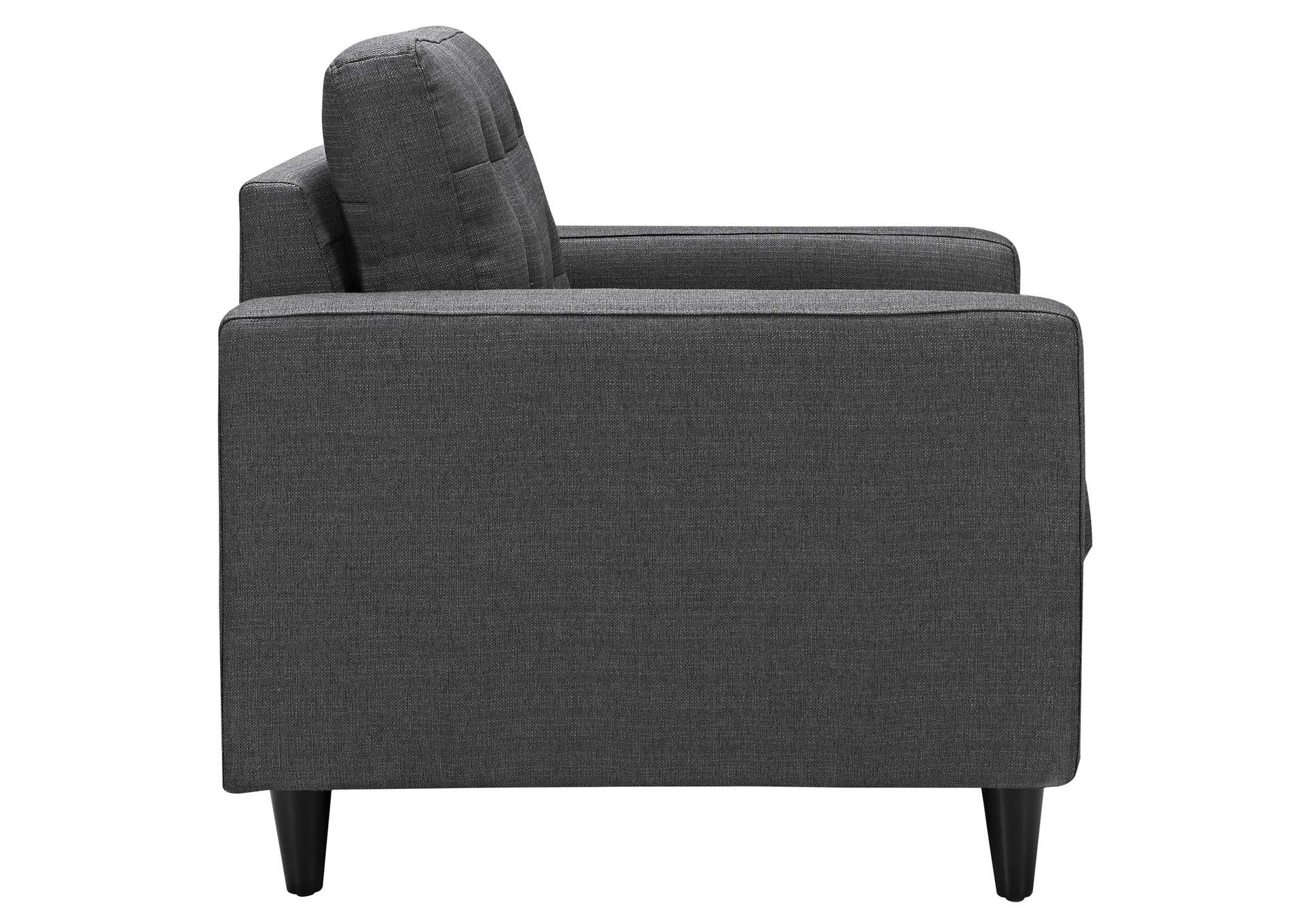 Gray Empress Upholstered Fabric Arm Chair,Modway